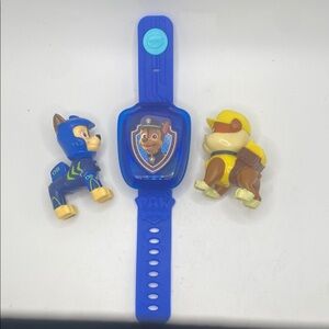 Paw Patrol VTech Blue Chase Learning Watch,  with Chase and Rubble Figures